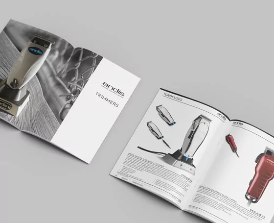 Ontwerp product brochure Andis