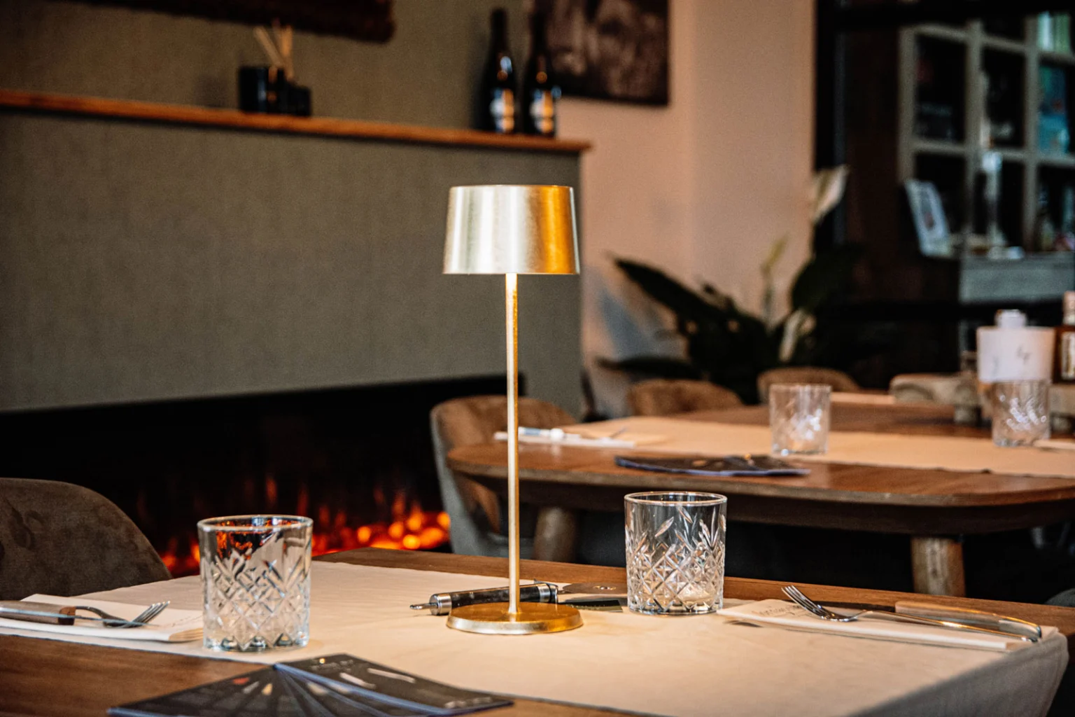 Gedekte tafel in restaurant La Fornaccia