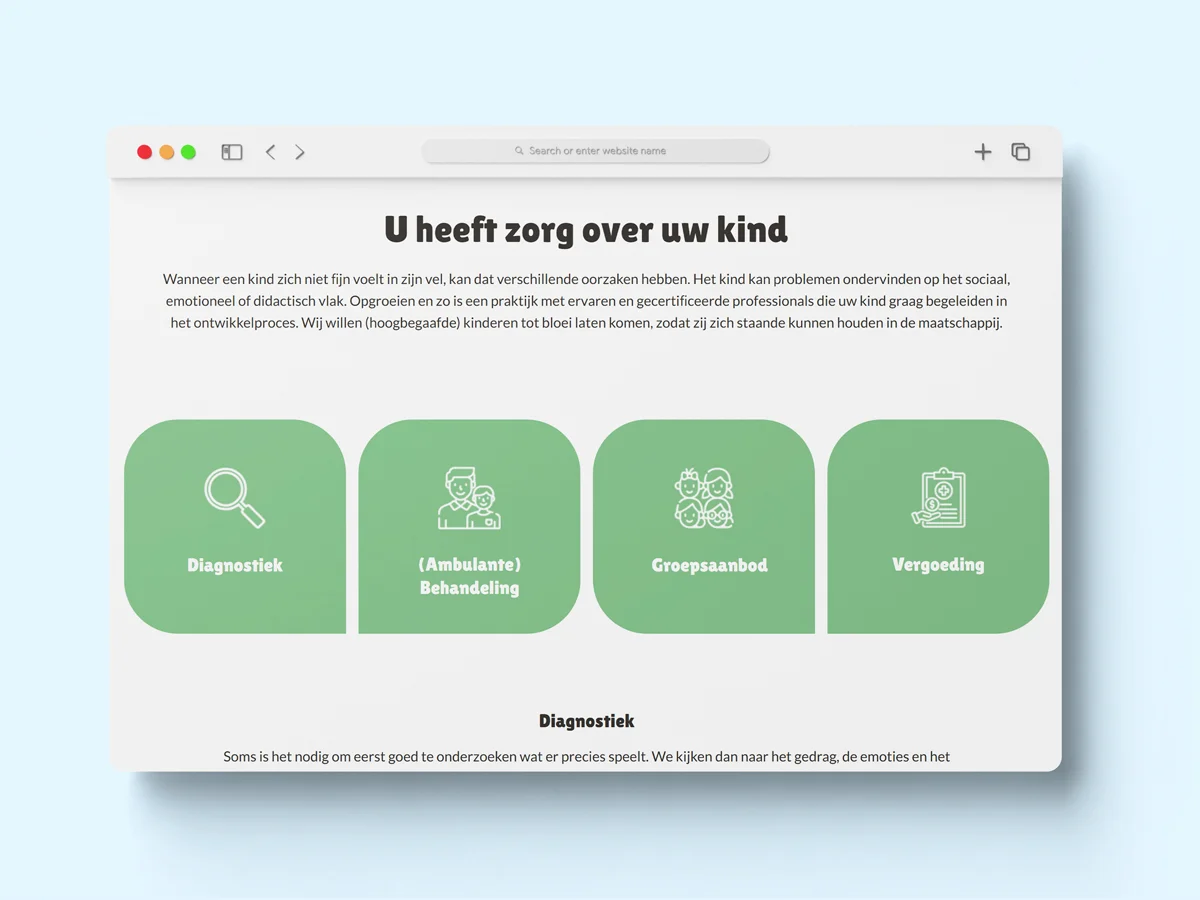 Pagina van Opgroeien en zo over zorgen om je kind